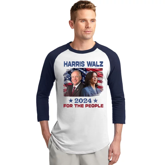 Kamala Harris Tim Walz Waltz 2024 For The People Baseball Sleeve Shirt