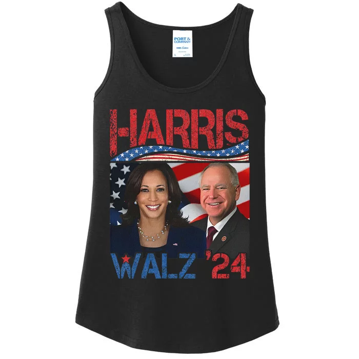 Kamala Harris Tim Walz Waltz Ladies Essential Tank