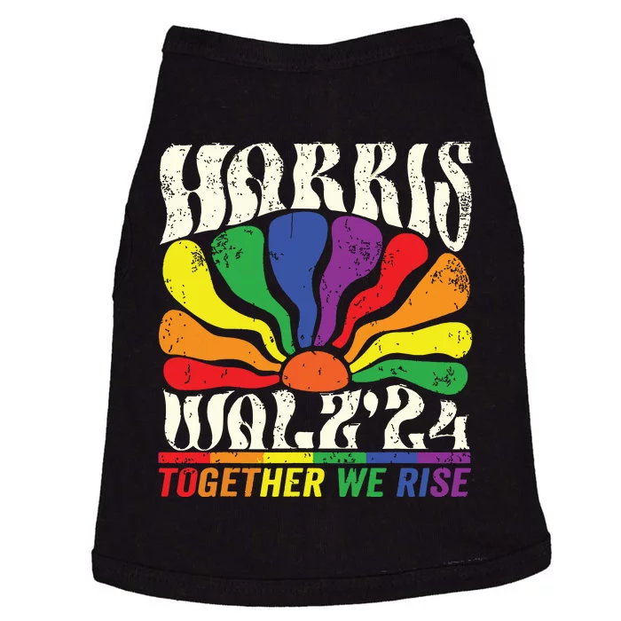 Kamala Harris Tim Walz Pride Lgbt 2024 Together We Rise Doggie Tank