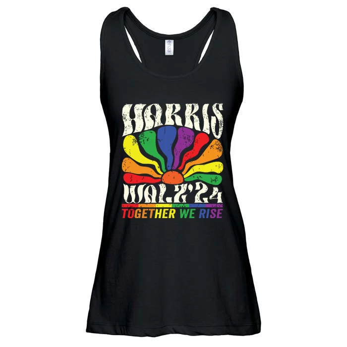 Kamala Harris Tim Walz Pride Lgbt 2024 Together We Rise Ladies Essential Flowy Tank