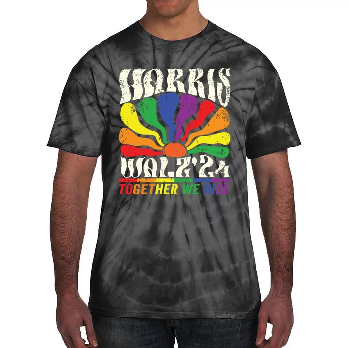 Kamala Harris Tim Walz Pride Lgbt 2024 Together We Rise Tie-Dye T-Shirt