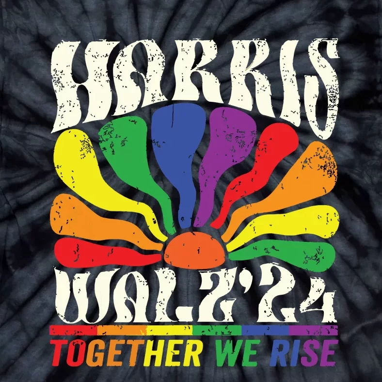 Kamala Harris Tim Walz Pride Lgbt 2024 Together We Rise Tie-Dye T-Shirt