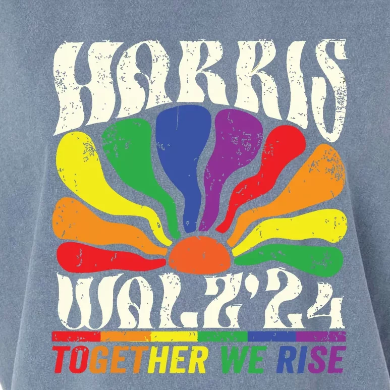 Kamala Harris Tim Walz Pride Lgbt 2024 Together We Rise Garment-Dyed Women's Muscle Tee