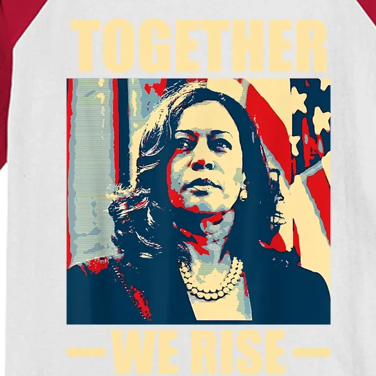 Kamala Harris Together We Rise Design Political Funny Gift Kids Colorblock Raglan Jersey