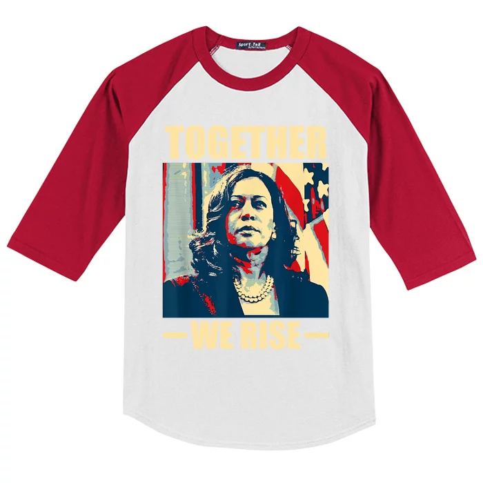 Kamala Harris Together We Rise Design Political Funny Gift Kids Colorblock Raglan Jersey