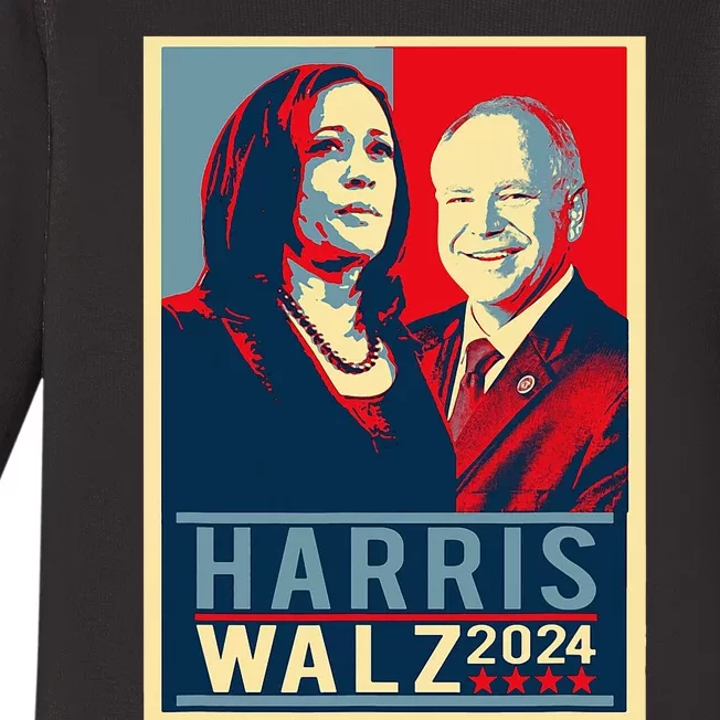 Kamala Harris Tim Waltz 2024 Election Harris Waltz 2024 Baby Long Sleeve Bodysuit