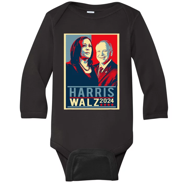 Kamala Harris Tim Waltz 2024 Election Harris Waltz 2024 Baby Long Sleeve Bodysuit