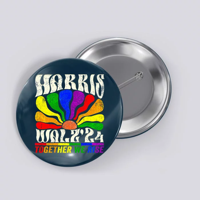 Kamala Harris Tim Walz Pride Lgbt 2024 Together We Rise Button