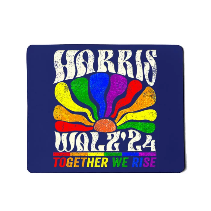 Kamala Harris Tim Walz Pride Lgbt 2024 Together We Rise Mousepad