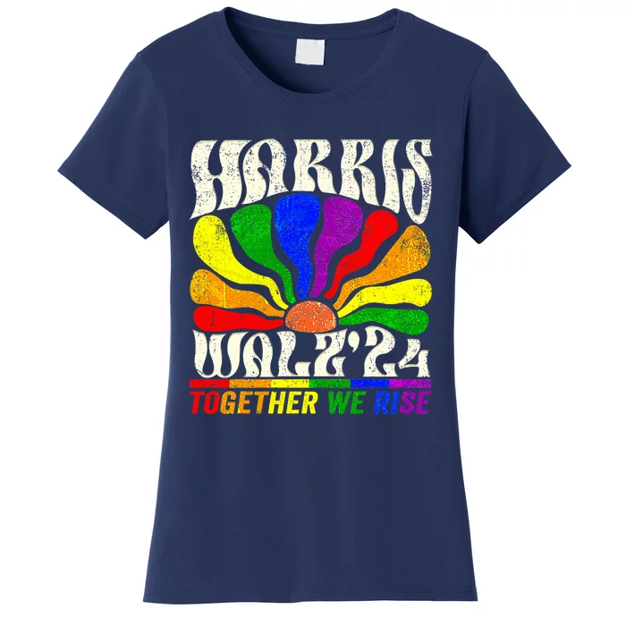 Kamala Harris Tim Walz Pride Lgbt 2024 Together We Rise Women's T-Shirt