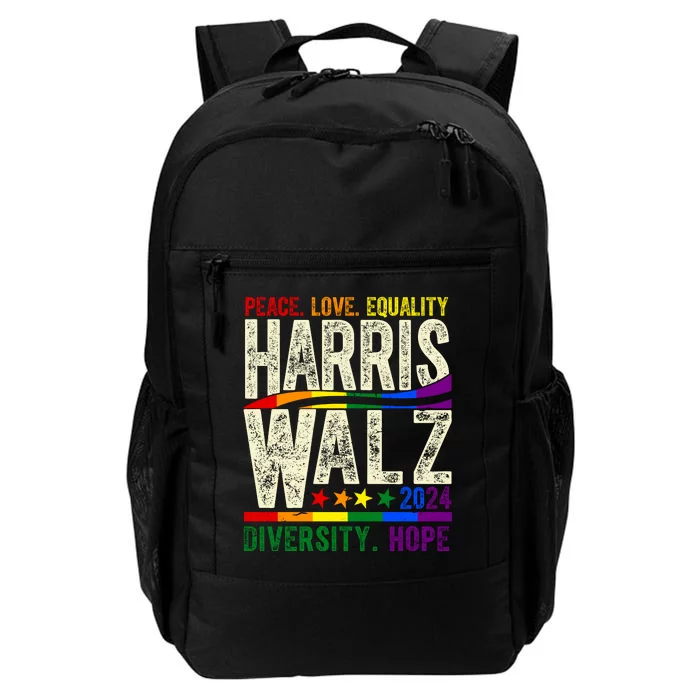 Kamala Harris Tim Walz 2024 Peace Love Lgbtq Vintage Daily Commute Backpack