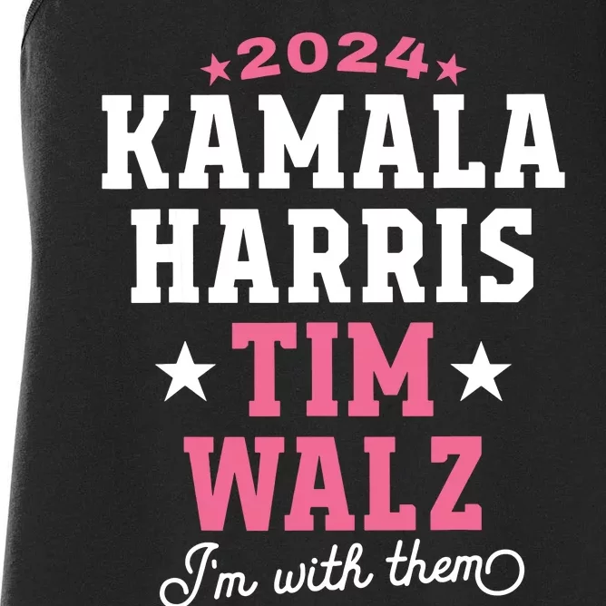 Kamala Harris Tim Walz 2024 President Election Im With Them Women's Racerback Tank