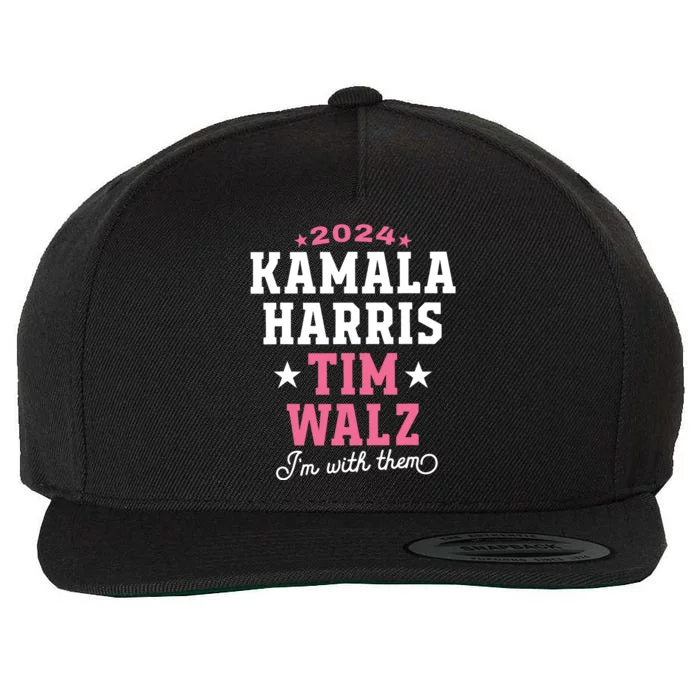 Kamala Harris Tim Walz 2024 President Election Im With Them Wool Snapback Cap