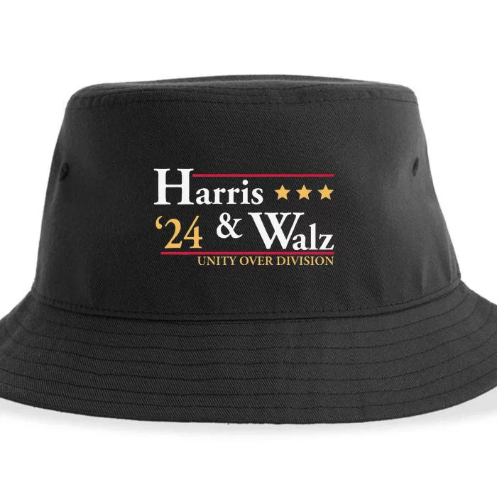 Kamala Harris Tim Walz Election 2024 Unity Over Division Sustainable Bucket Hat