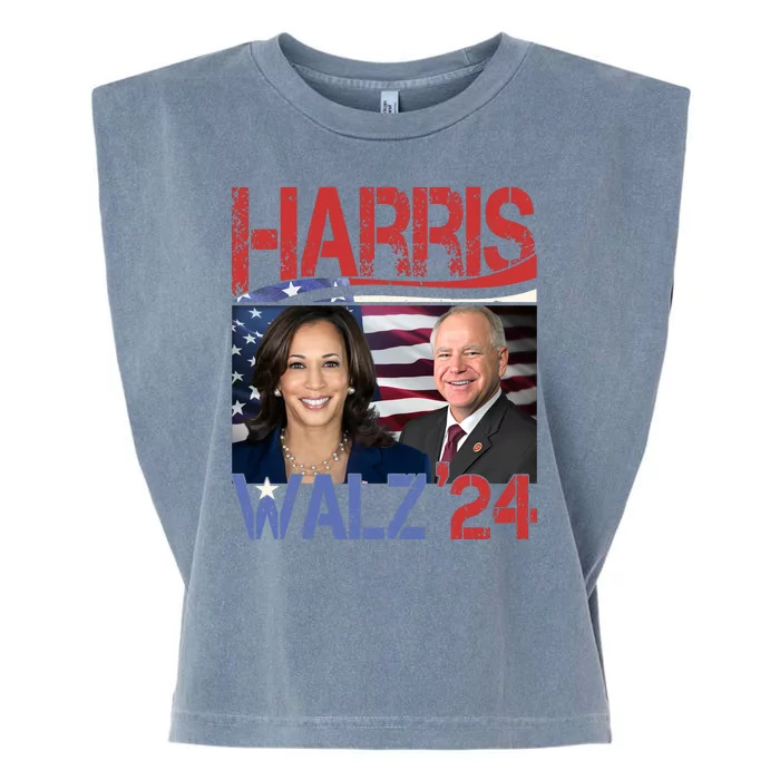 Kamala Harris Tim Walz 2024 Election Garment-Dyed Women's Muscle Tee