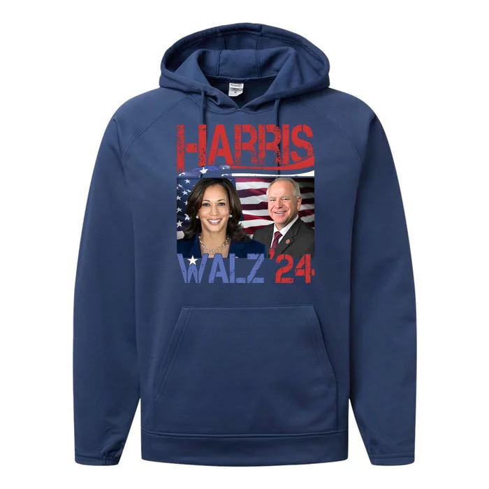 Kamala Harris Tim Walz 2024 Election Performance Fleece Hoodie