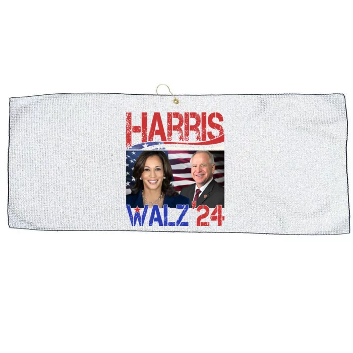 Kamala Harris Tim Walz 2024 Election Large Microfiber Waffle Golf Towel