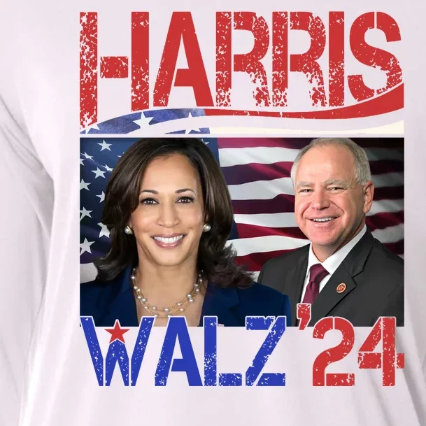 Kamala Harris Tim Walz 2024 Election Cooling Performance Long Sleeve Crew