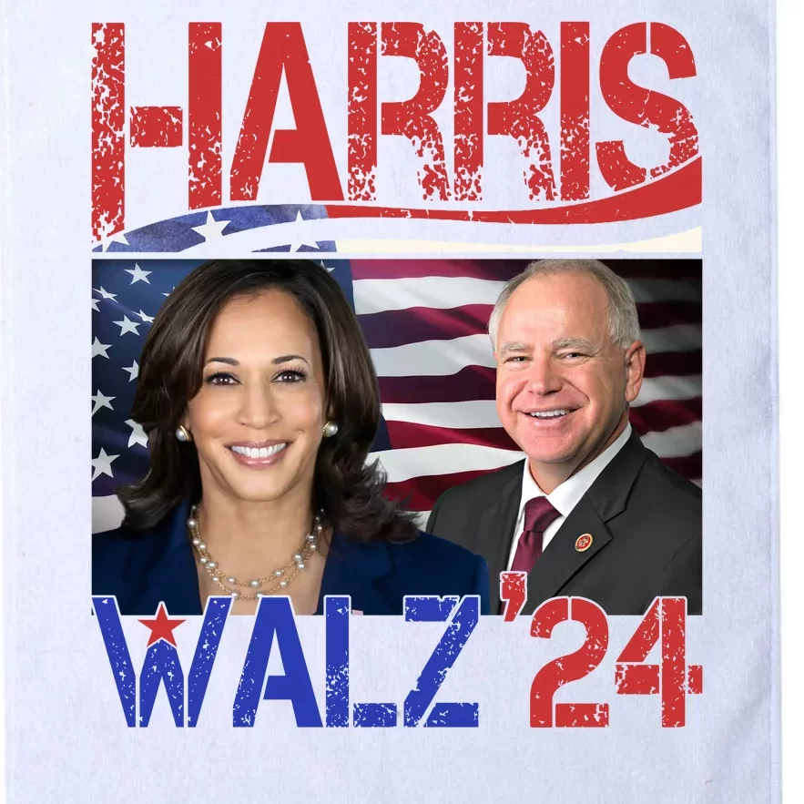 Kamala Harris Tim Walz 2024 Election Platinum Collection Golf Towel