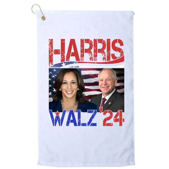 Kamala Harris Tim Walz 2024 Election Platinum Collection Golf Towel