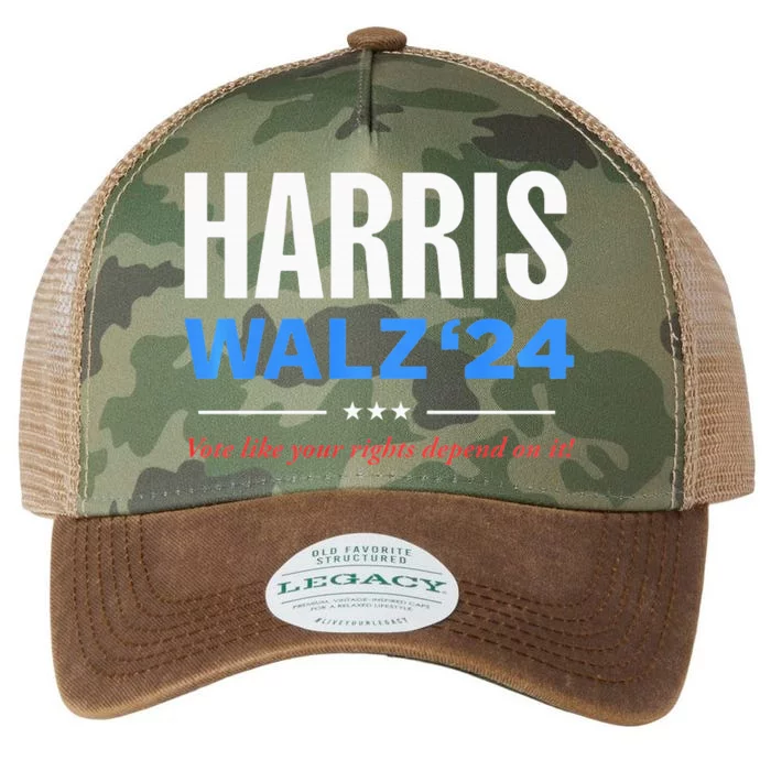 Kamala Harris Tim Walz 24 Vote Like Your Rights Depend On It Legacy Tie Dye Trucker Hat