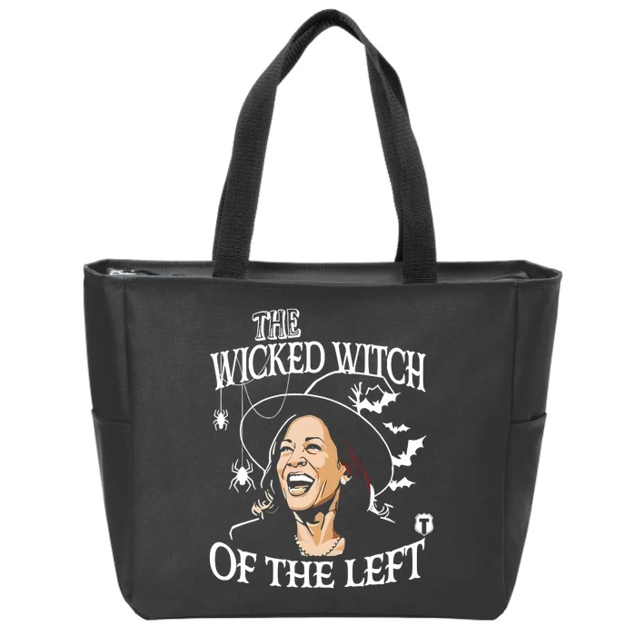 Kamala Harris The Wicked Witch Of The Left Halloween Zip Tote Bag