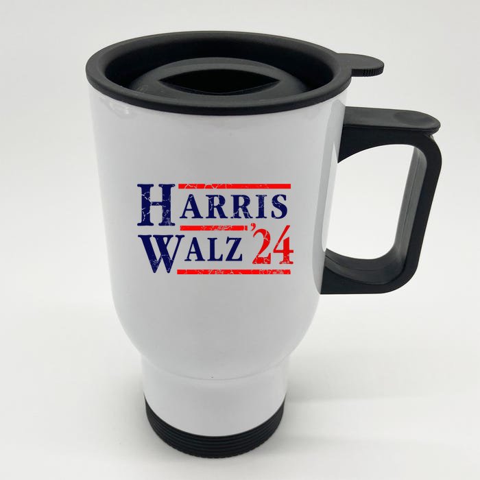 Kamala Harris Tim Walz 2024 Election Democrat Party Front & Back Stainless Steel Travel Mug