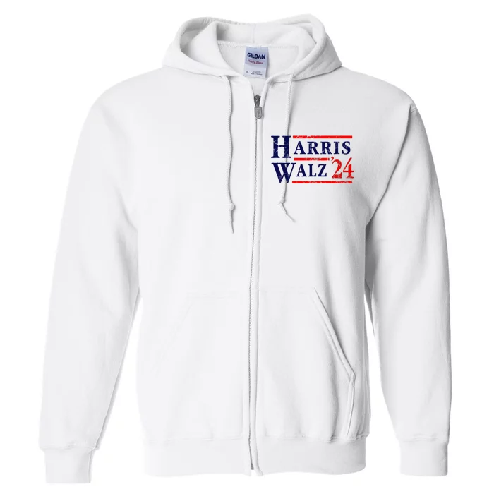 Kamala Harris Tim Walz 2024 Election Democrat Party Full Zip Hoodie