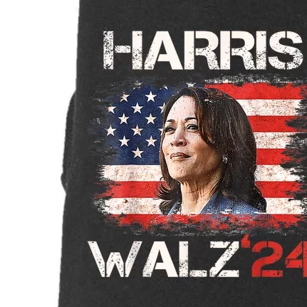 Kamala Harris Tim Walz Waltz Doggie 3-End Fleece Hoodie