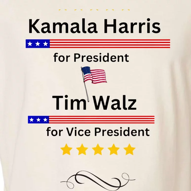 Kamala Harris Tim Walz For President And Vice President Vote Garment-Dyed Women's Muscle Tee