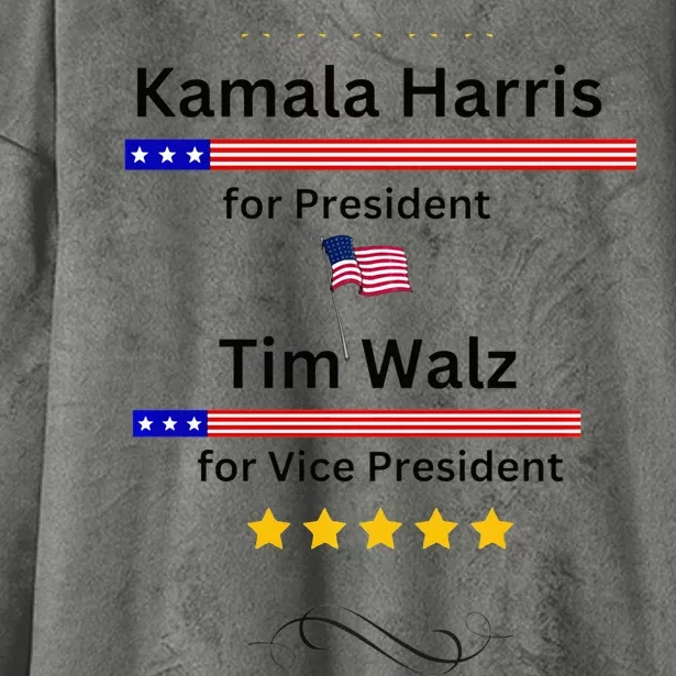 Kamala Harris Tim Walz For President And Vice President Vote Hooded Wearable Blanket