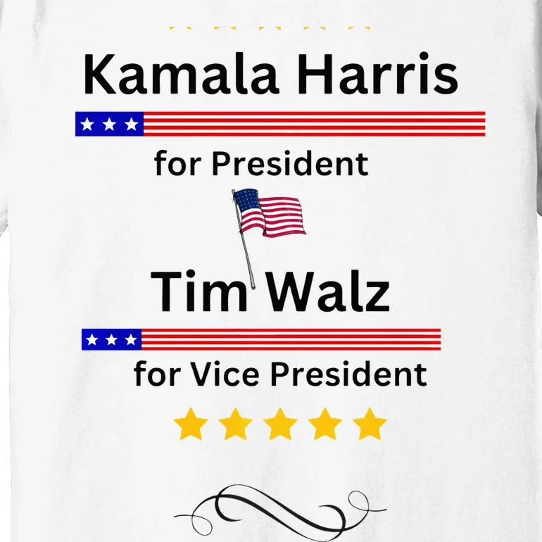 Kamala Harris Tim Walz For President And Vice President Vote Premium T-Shirt