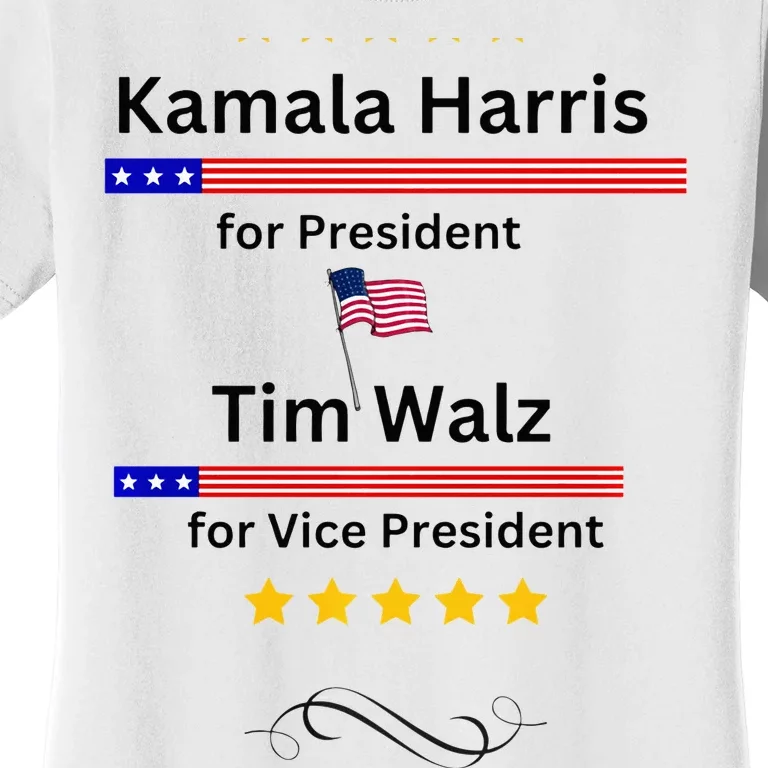 Kamala Harris Tim Walz For President And Vice President Vote Women's T-Shirt