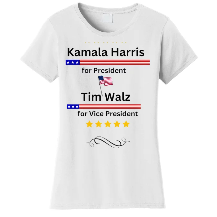 Kamala Harris Tim Walz For President And Vice President Vote Women's T-Shirt