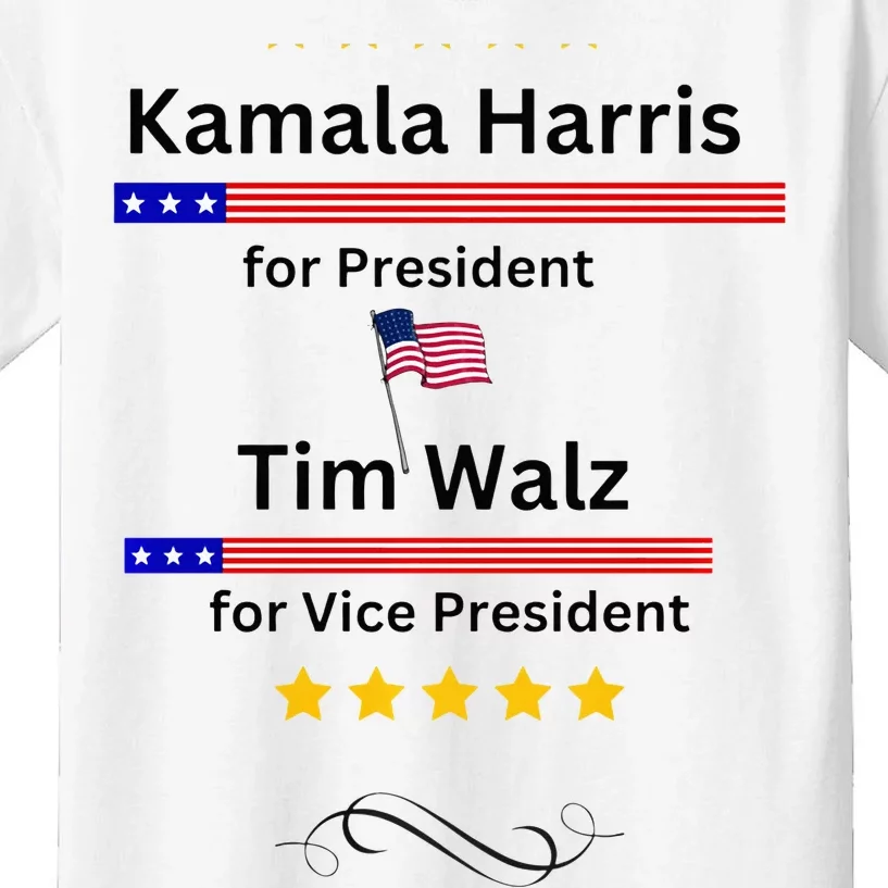 Kamala Harris Tim Walz For President And Vice President Vote Kids T-Shirt