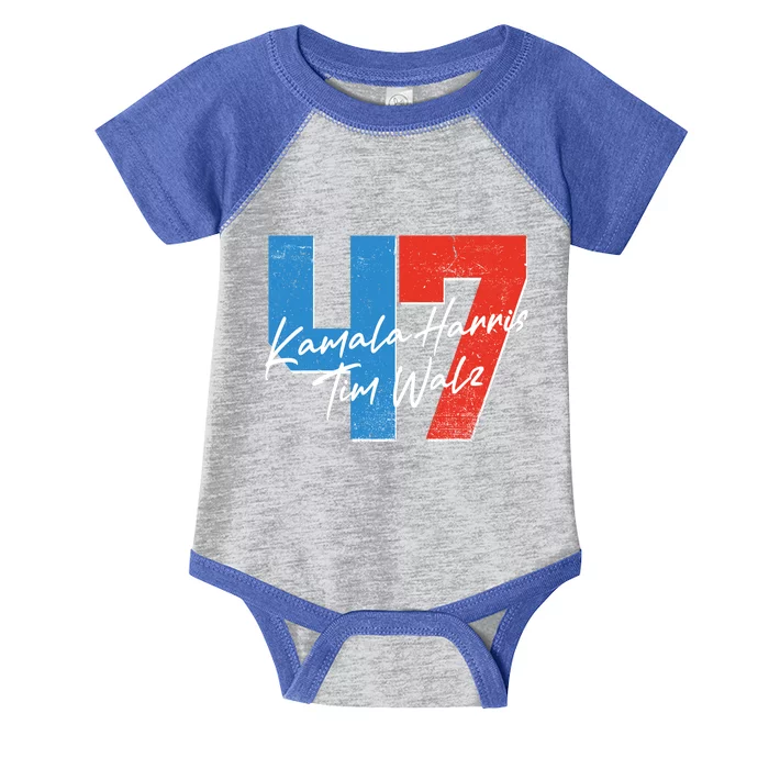 Kamala Harris Tim Walz 47 2024 Election Infant Baby Jersey Bodysuit