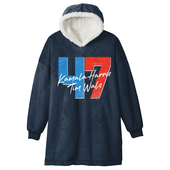 Kamala Harris Tim Walz 47 2024 Election Hooded Wearable Blanket