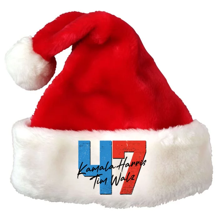 Kamala Harris Tim Walz 47 2024 Election Premium Christmas Santa Hat