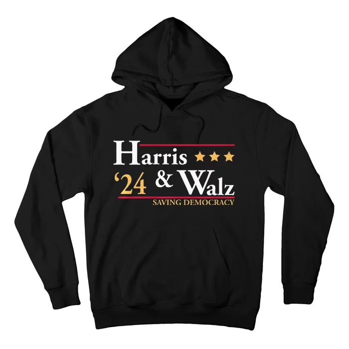 Kamala Harris Tim Walz Saving Democracy Election Campaign Premium Hoodie