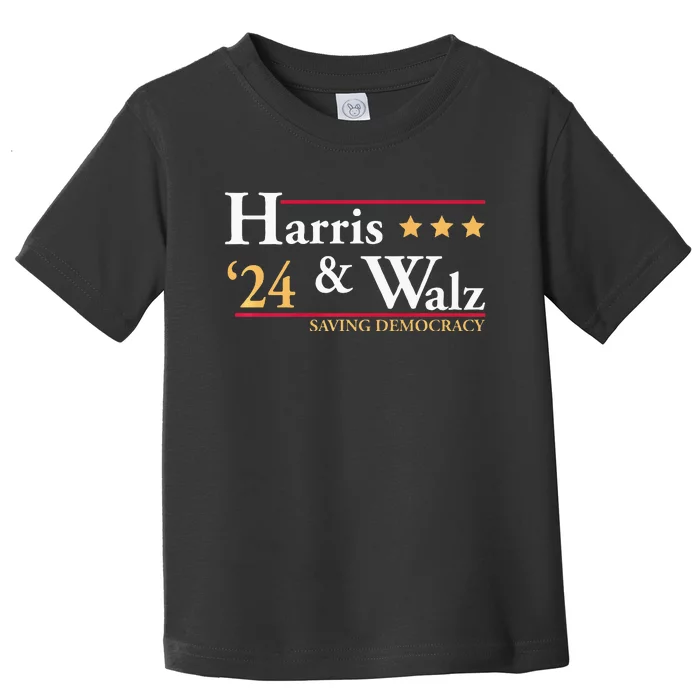 Kamala Harris Tim Walz Saving Democracy Election Campaign Premium Toddler T-Shirt