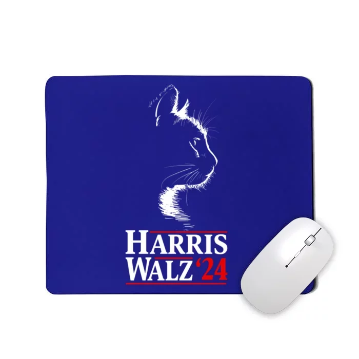 Kamala Harris Tim Walz Waltz 2024 Vp Funny Cat Harris Waltz Gift Mousepad