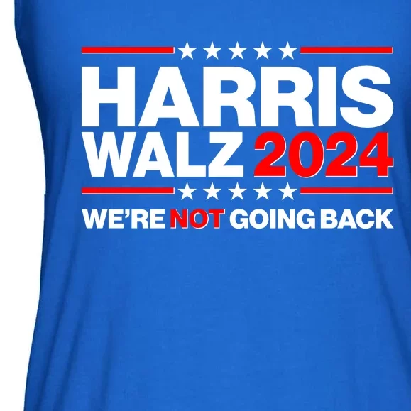 Kamala Harris Tim Walz 2024 Election Were Not Going Back Ladies Essential Flowy Tank