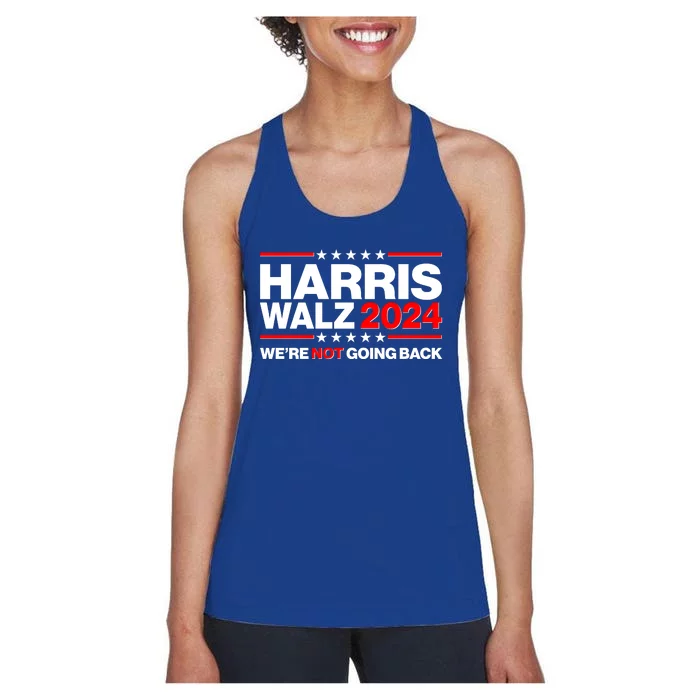 Kamala Harris Tim Walz 2024 Election Were Not Going Back Women's Racerback Tank