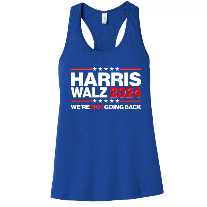 Kamala Harris Tim Walz 2024 Election Were Not Going Back Women's Racerback Tank