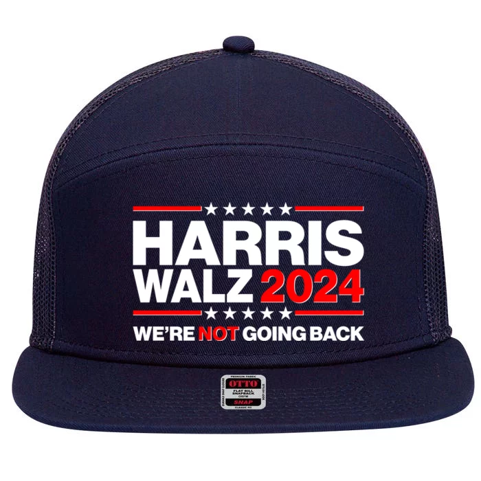 Kamala Harris Tim Walz 2024 Election Were Not Going Back 7 Panel Mesh Trucker Snapback Hat