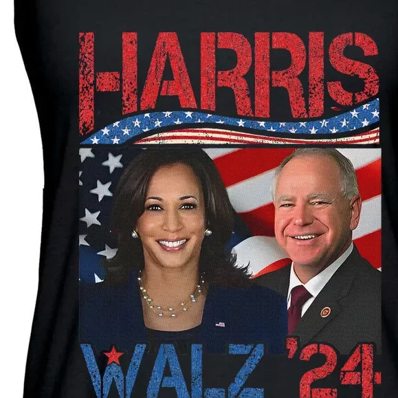 Kamala Harris Tim Walz Waltz Ladies Essential Flowy Tank