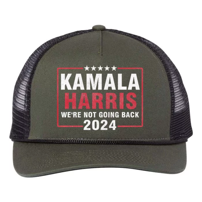 Kamala Harris T WeRe Not Going Back Vote For 2024 Retro Rope Trucker Hat Cap