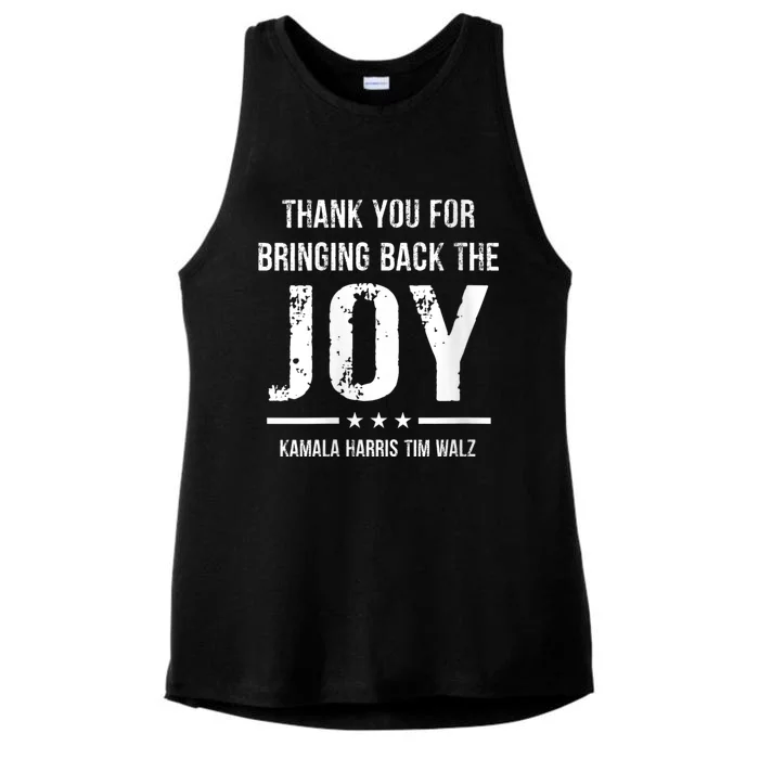 Kamala Harris Tim Walz Waltz 2024 Joyful Warriors Ladies Tri-Blend Wicking Tank