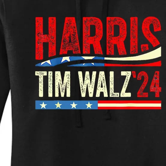 Kamala Harris Tim Waltz 2024 Election Vote Harris Waltz 24 Women's Pullover Hoodie