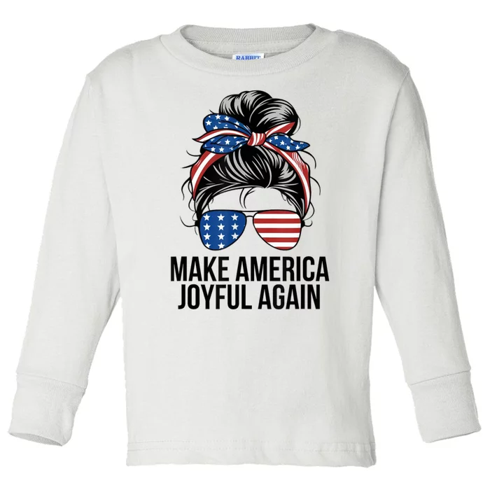 Kamala Harris Tim Walz Waltz 2024 Joyful Warriors Make America Joyful Again Toddler Long Sleeve Shirt